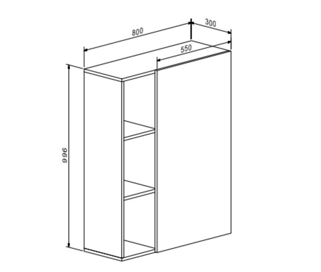 Aparador Donna 1 Puerta 4 Estantes Estilo Nórdico Blanco/ Madera