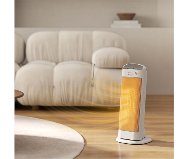 Calefactor Eléctrico ABS, PA HOMCOM, hogar - climatización Blanco