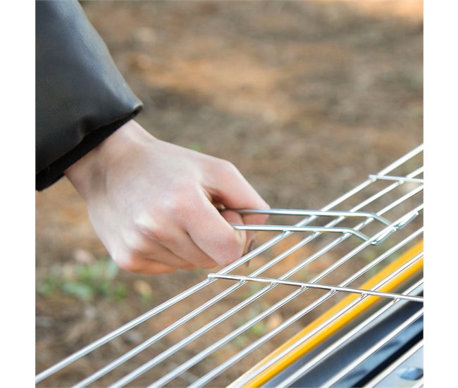 Aktive Barbacoa carbón plegable acero con bandejas laterales Amarillo