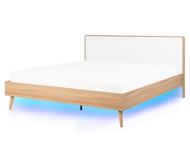 Beliani Cama LED MDF SERRIS 168x215 Marron