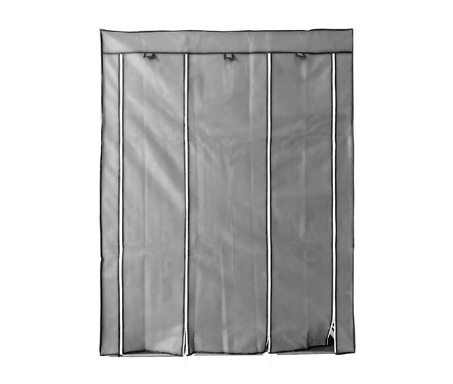 Armario Vestidor Tela Con Puertas Cremallera Nyana Home Gris