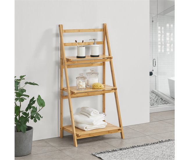 Estantería de escalera de bambú Lapua 3 niveles Natural