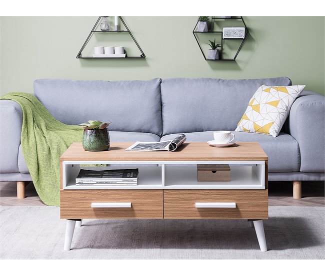 Beliani Mesa de centro ALLOA 60x100 Marron