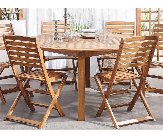 Beliani Conjunto de comedor TOLVE Marron