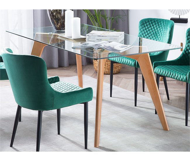 Beliani Mesa auxiliar HOUMA 90x160 Transparente