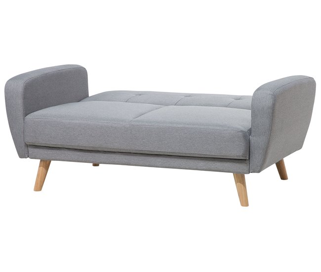 Beliani Sofá de 2 plazas Poliéster FLORLI Gris Claro