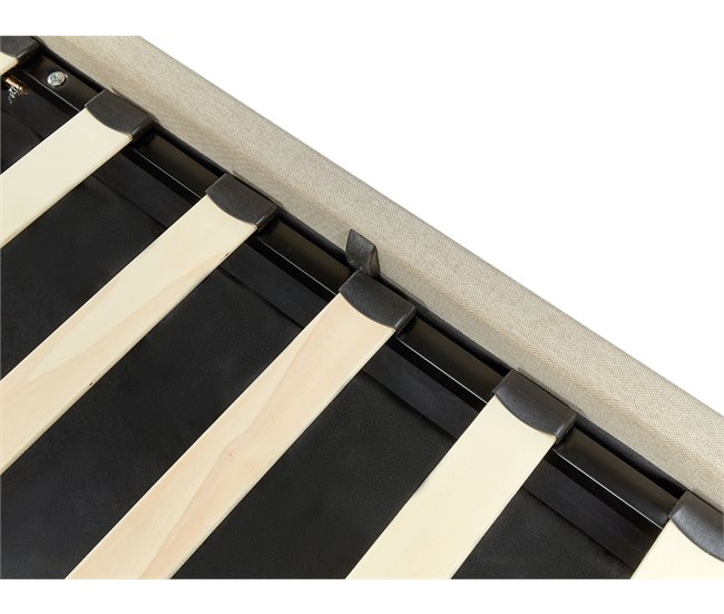 Beliani Cama con almacenaje Poliéster DREUX 191x214 Beige