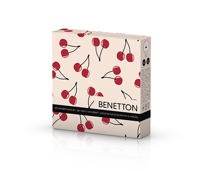 Plato de postre 4 piezas Fruits United Colors of Benetton Blanco