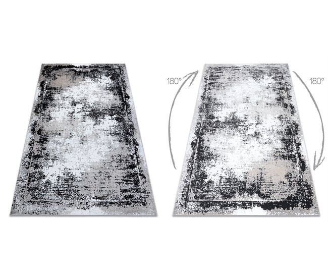 Alfombra GLOSS moderno 8493 78 vintage elegante marco 200x290 Gris