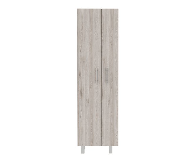 Gabinete de limpieza Nala en Melamina de doble puerta Blanco/ Gris