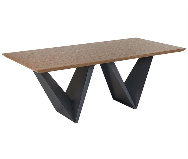 Beliani Conjunto de 2 mesas auxiliares SIERRA 100x200 Marron