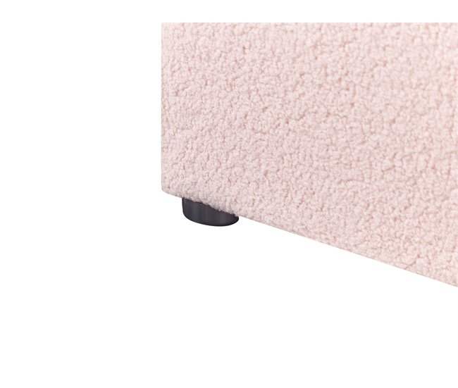 Beliani Cama con somier Bouclé DINAN 97x214 Rosa Talco