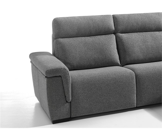 Chaise longue 4 plazas ADRIA relax eléctrico derecho gris claro Gris Claro