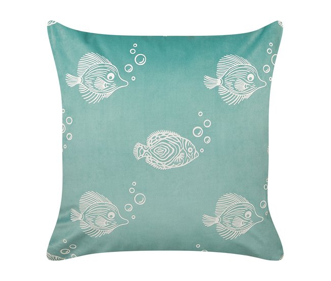 Beliani Cojín decorativo SOLIDAGO Azul/ Verde