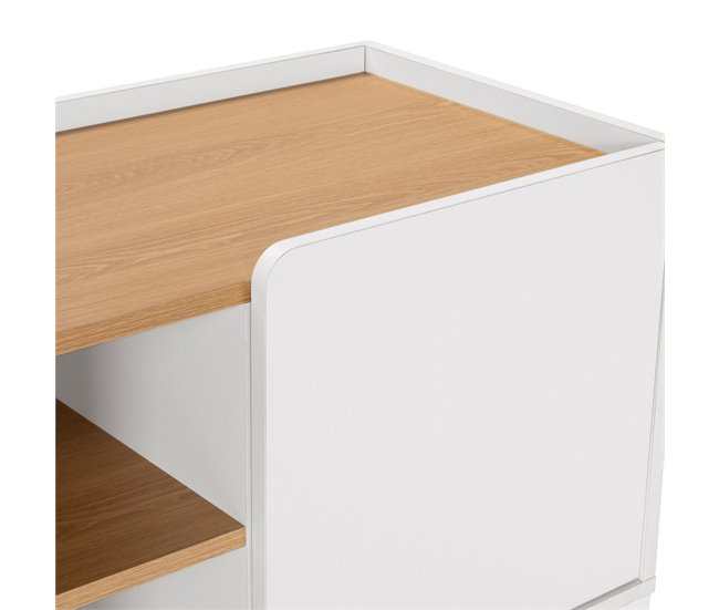 Mueble Tv Curva 3 puertas 160 Blanco