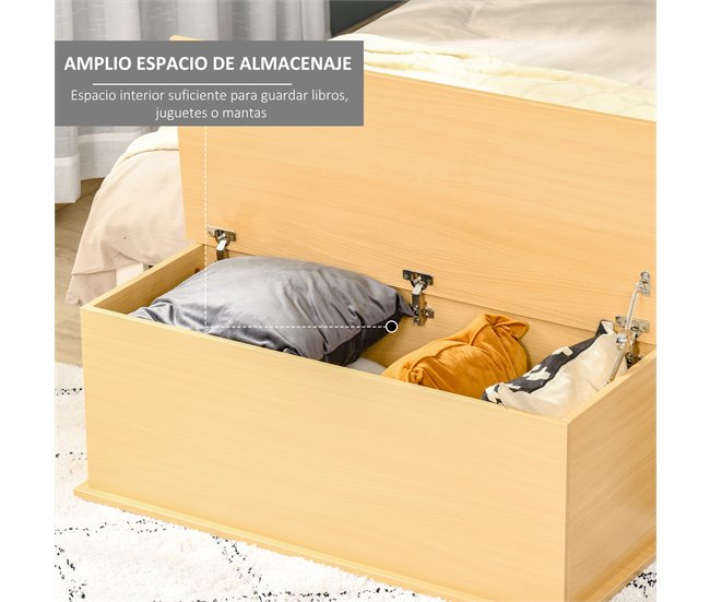 Baúl de Almacenamiento Melamina de Madera HOMCOM 100 Blanco