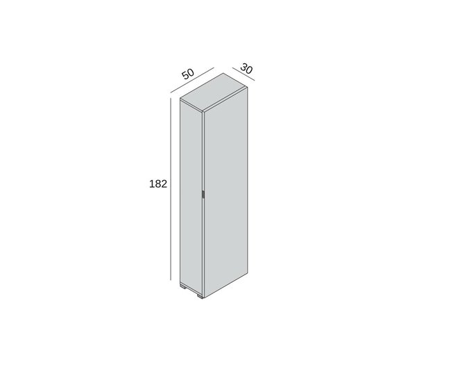 Armario multiusos 1 puerta efecto madera Blanco