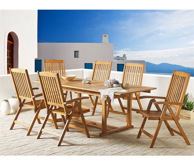Beliani Conjunto de comedor JAVA Marron
