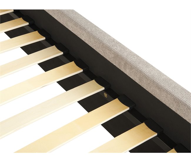 Beliani Cama Poliéster VALOGNES 192x220 Gris Claro