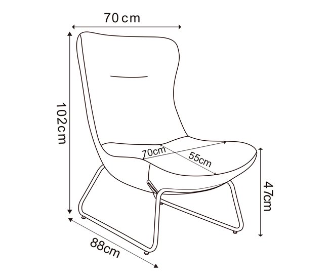 Sillón decorativo XANA Gris