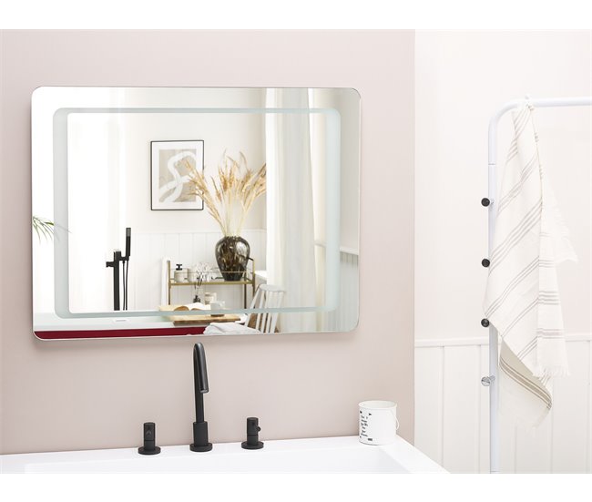 Beliani Espejo de baño WASSY Gris