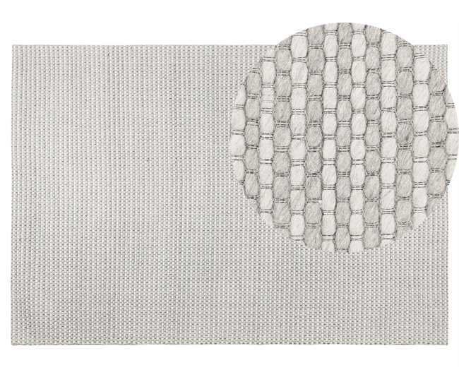 Beliani Alfombra de pelo corto KILIS 140x200 Gris Claro