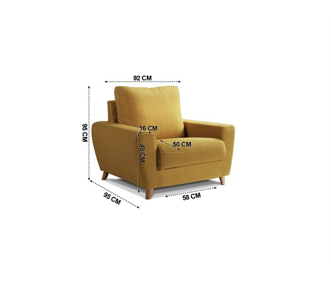 Sillón CHIEW en tela Amarillo