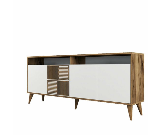 Aparador efecto madera 180 Blanco/ Madera