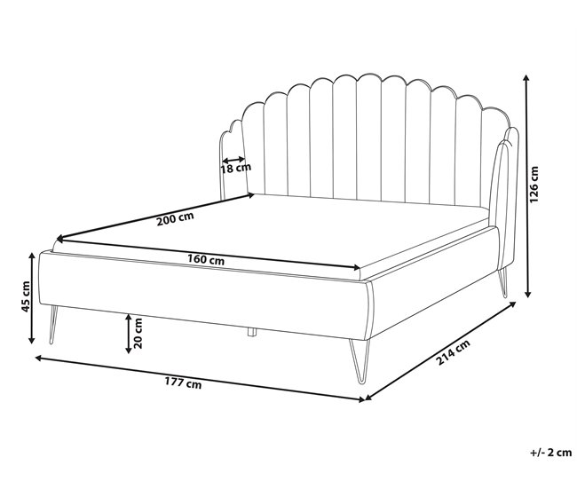 Beliani Cama con somier Poliéster AMBILLOU 177x214 Beige