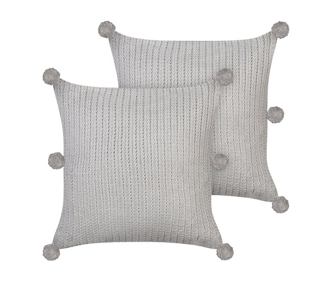 Beliani Cojín decorativo OCOTEA Gris