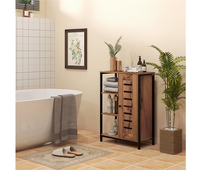 Armario de Baño Melamina de Madera kleankin, hogar - baño Marron