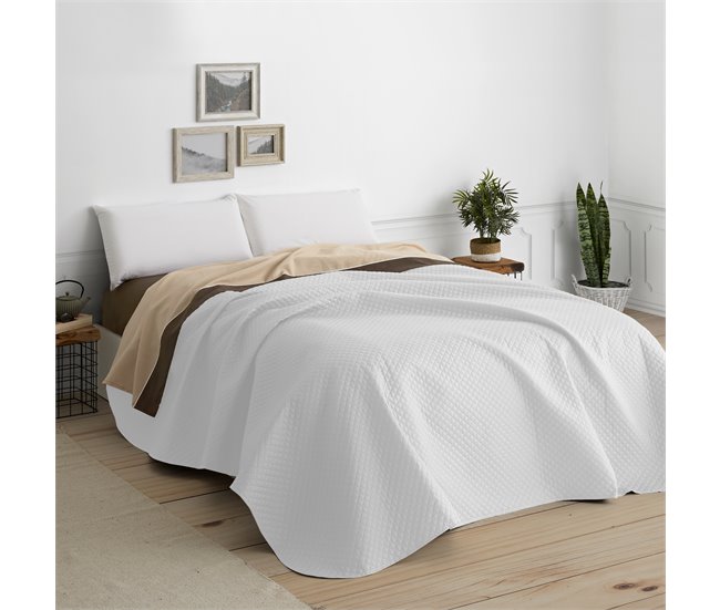 Vipalia Colcha bouti para cama. Colcha cubre cama acolchada reversible. Modelo Rombos 