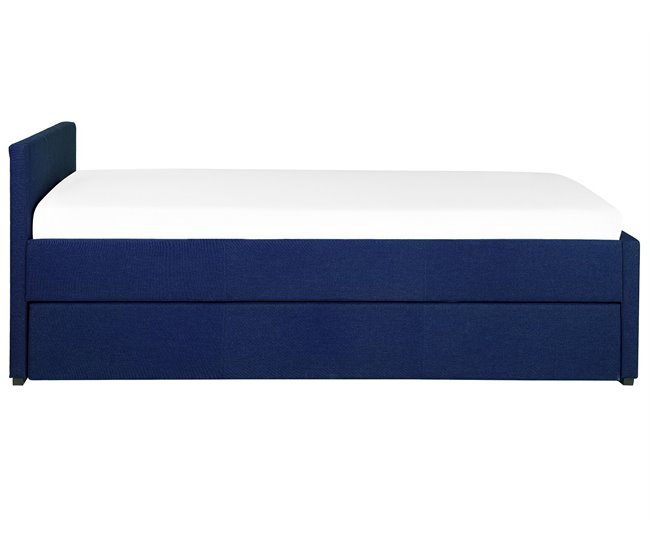 Beliani Cama nido Poliéster MARMANDE 96x214 Azul Marino