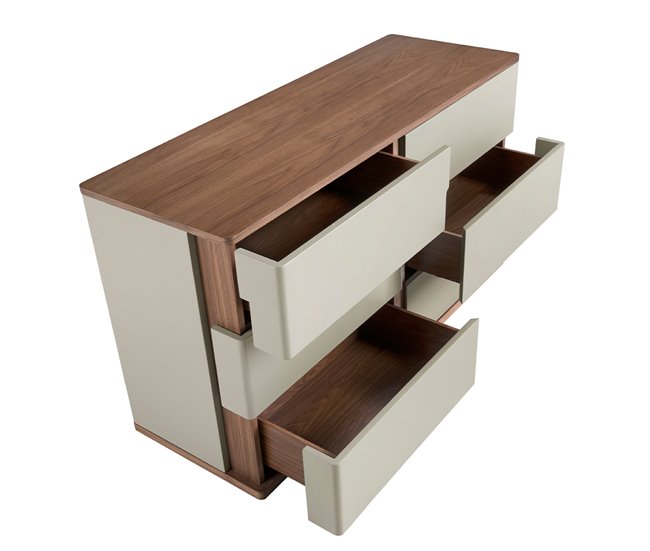ANGEL CERDÁ Cómoda de diseño moderno de madera Gris/ Madera