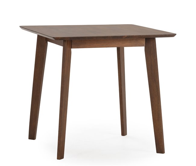 Juego de mesa y 4 sillas de comedor Corzo 80x80 Nogal