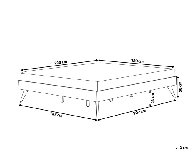Beliani Cama con somier MDF BERRIC 187x202 Blanco