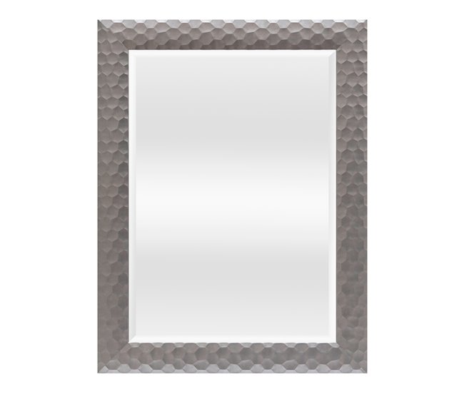 Espejo de pared Ocre rectangular con ganchos 74x2 Plateado