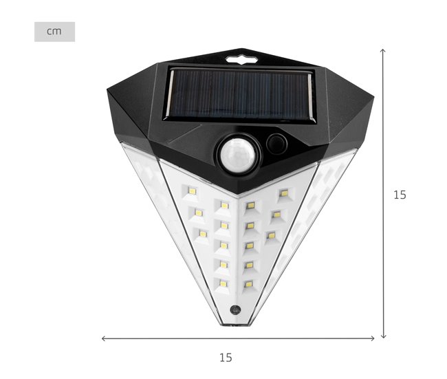 Aktive Pack 6 Apliques LED solares con sensor de movimiento Negro