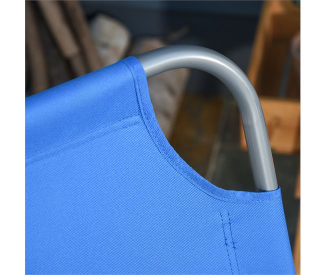 Tumbona Plegable Metal, Tela Oxford Outsunny Azul