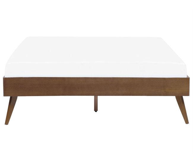 Beliani Cama con somier MDF BERRIC 148x202 Marron