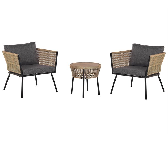 Beliani Conjunto bistro GARGANO Marron Claro