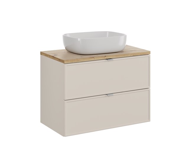 Conjunto de muebles con lavabo y columna Alba 80 Beige