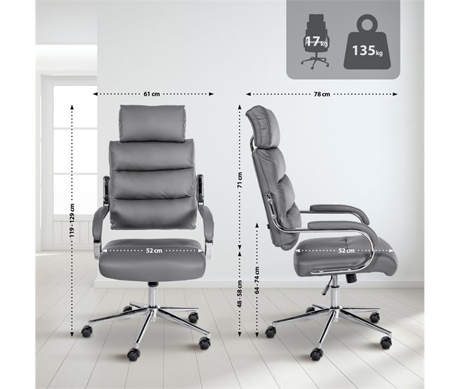Silla de oficina - Campo - Simil cuero Gris