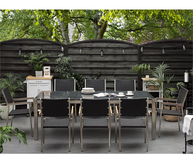 Beliani Conjunto de comedor GROSSETO Grafito