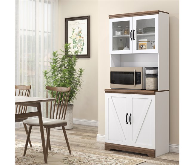 Alacena de Cocina MDF HOMCOM, hogar - cocina 72 Blanco