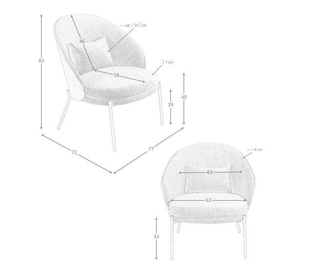 ANGEL CERDA Sillón tela Nogal