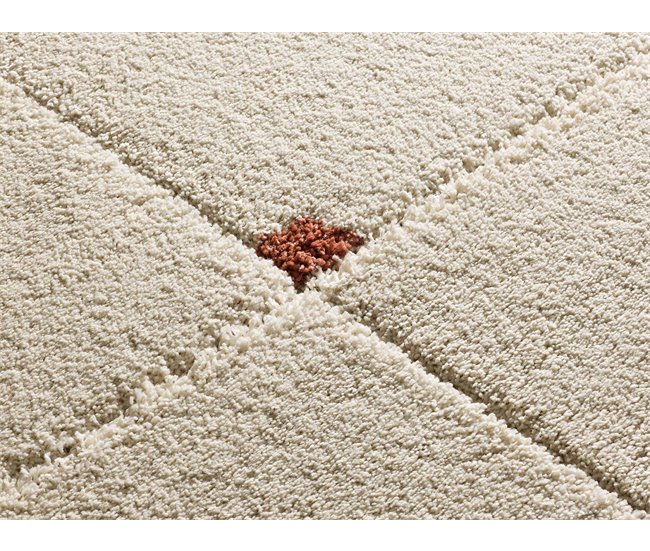 Alfombra shaggy geométrica con relieve BRENDA - ATTICGO 133x190 Cobre