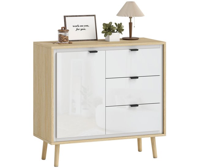 Aparador Melamina de Madera, MDF HOMCOM Blanco