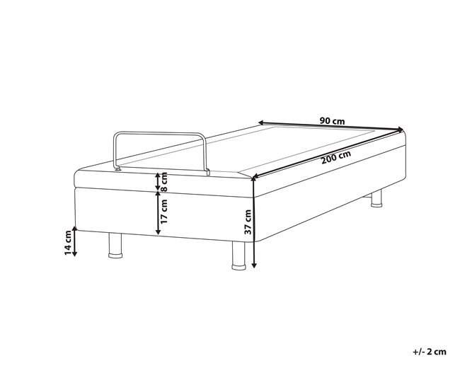 Beliani Cama ajustable sin cabecero Poliéster DUKE 90x200 Beige