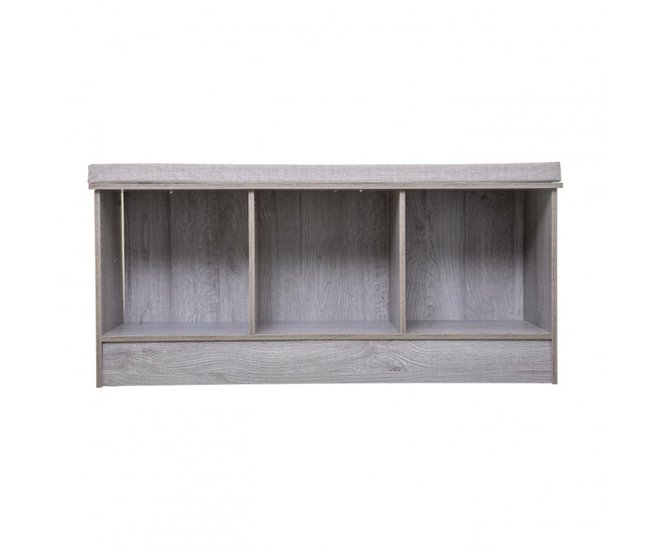 Banco de madera 3 compartimentos conglomerado 105x34 Gris